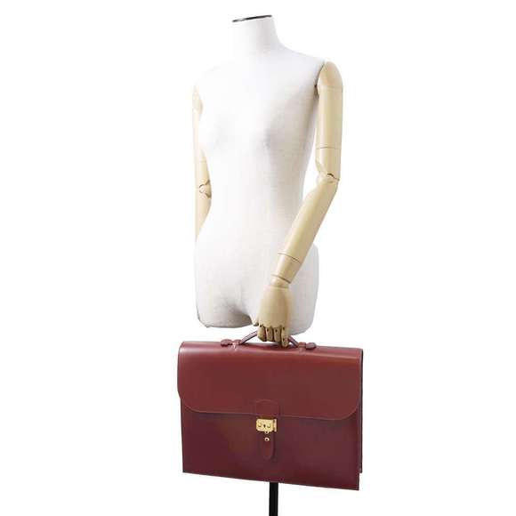 Hermes Business Bag Sac Adepeche Rouge Ash Calf C - Picture 4 of 15